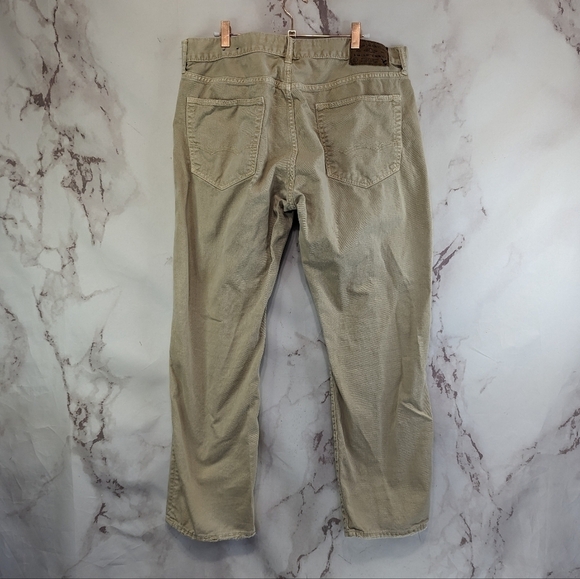 American Eagle Outfitters Pants Mens 36x30 Khaki Denim Slim Straight Jeans - Picture 5 of 13
